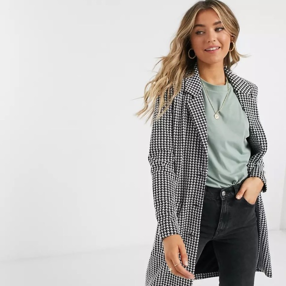 ASOS JDY Tailored Jacket in Mono Houndstooth size small - Picture 2 of 8